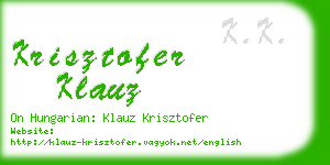 krisztofer klauz business card